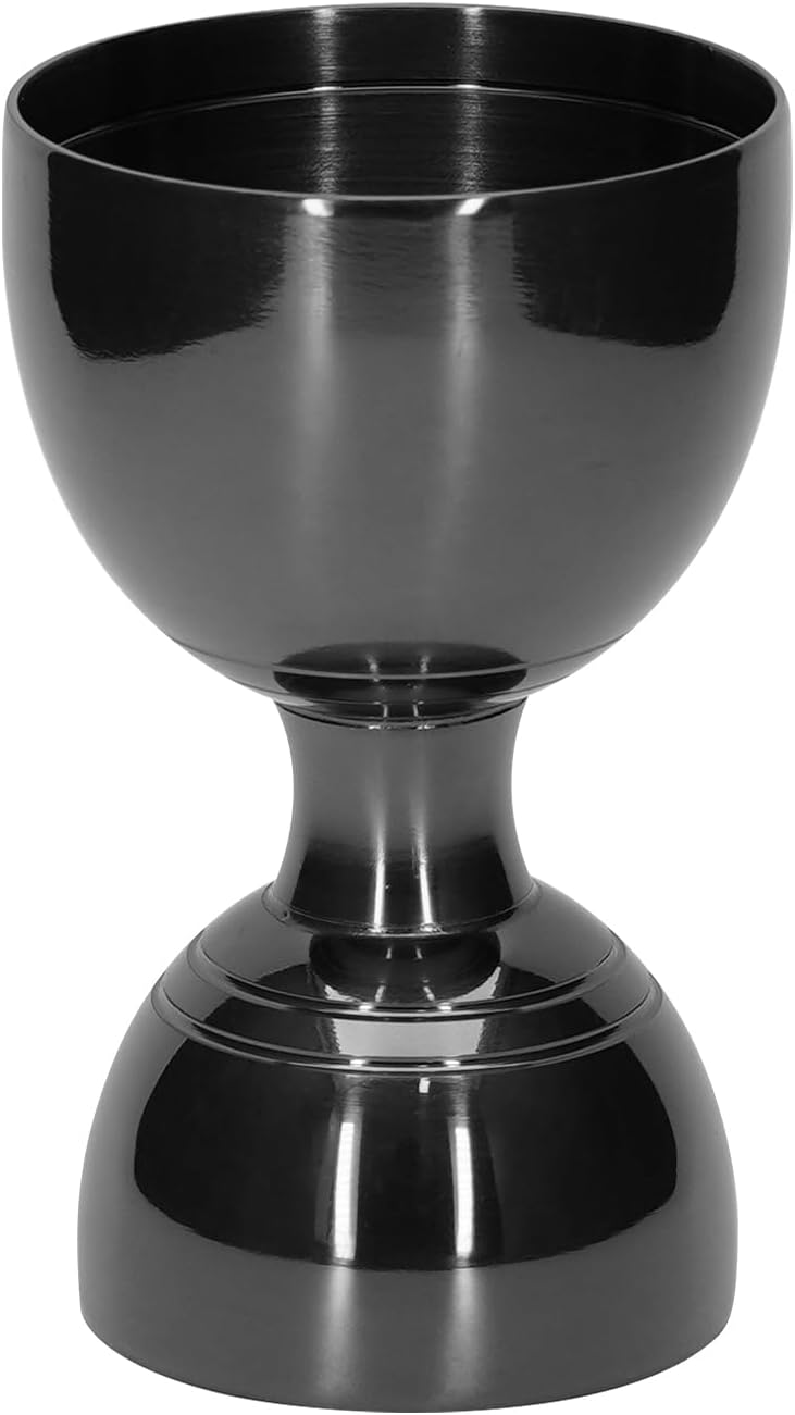 eispap 1Pc Premium Bell Jigger for Bartending, Cocktail Jigger 2 OZ 1 OZ with Measurements Inside, Premium 304 Stainless Steel Shot Measure Double Jigger Bar (Black, 1 Pack) - Image 1
